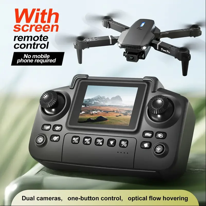 Jjrc Drone X12 - โดรน 2025 E88 กล้องคู่ความคมชัดสูง, ควบคุมผ่านหน้าจอ ไม่ต้องใช้โทรศัพท์,